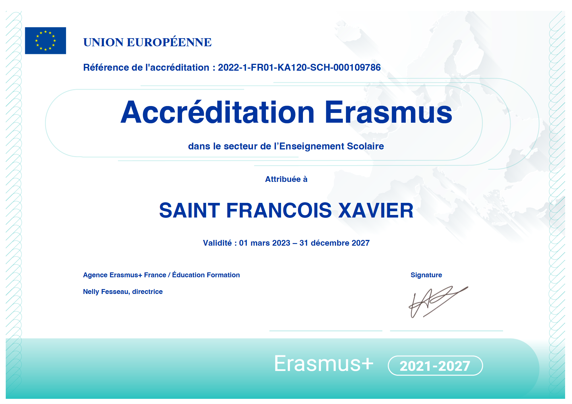 Accréditation ERASMUS